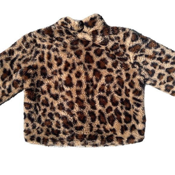 Mini Pop Kids Girls Cheetah Fluffy Coat Size 6 - Picture 3 of 6
